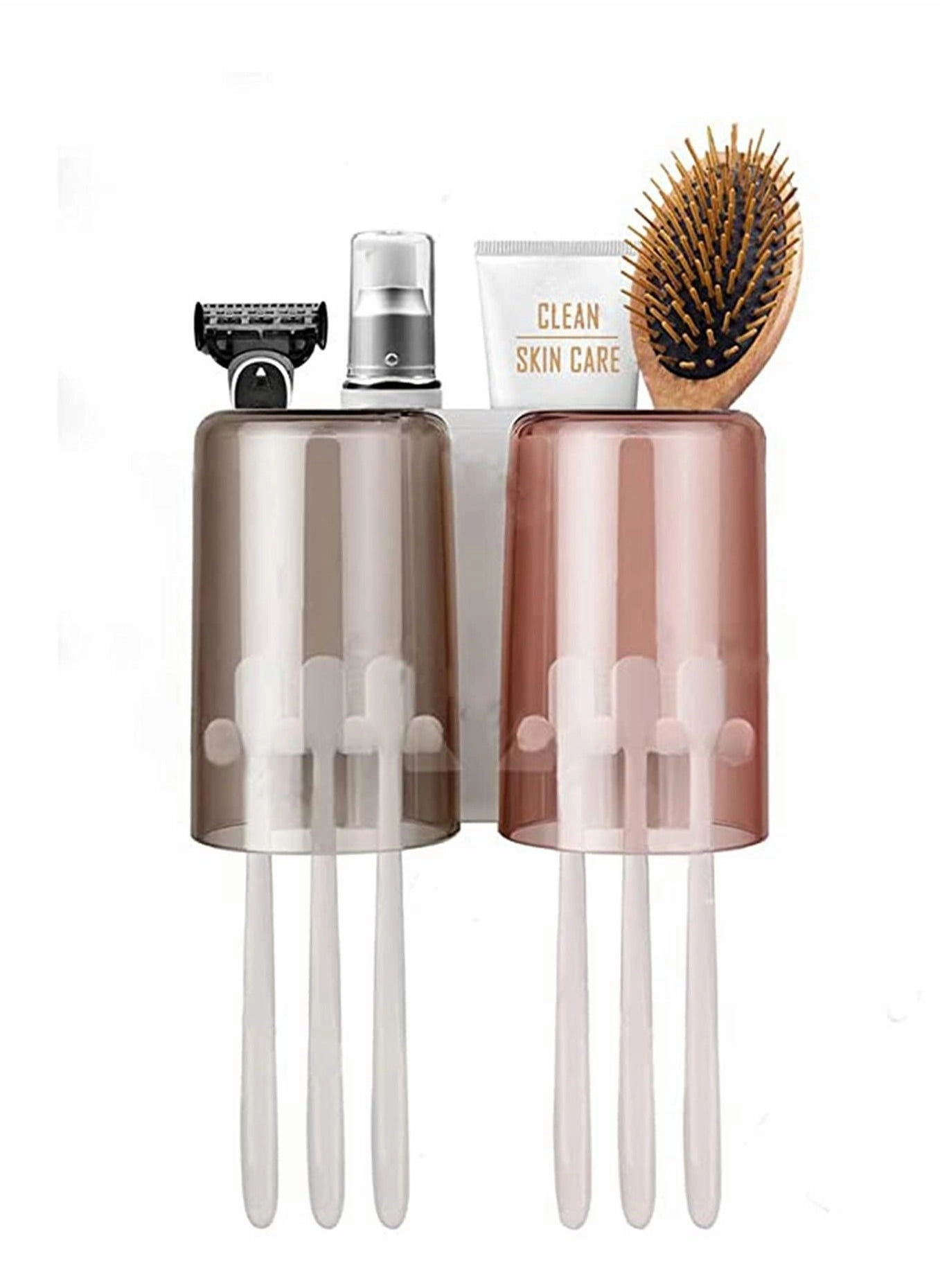 Wall Mount Toothbrush Holder - 3 Slots Wallmount / Countertop