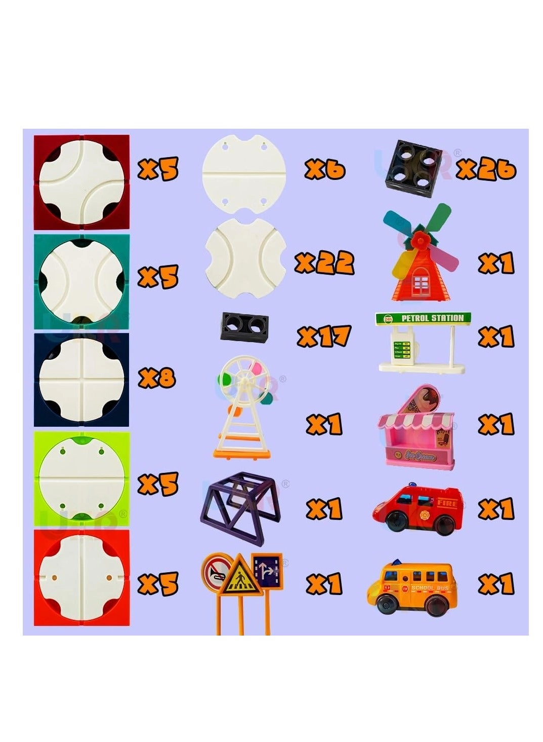 Rotating Track Playset - 2 Cars Self-Driven Multicolor