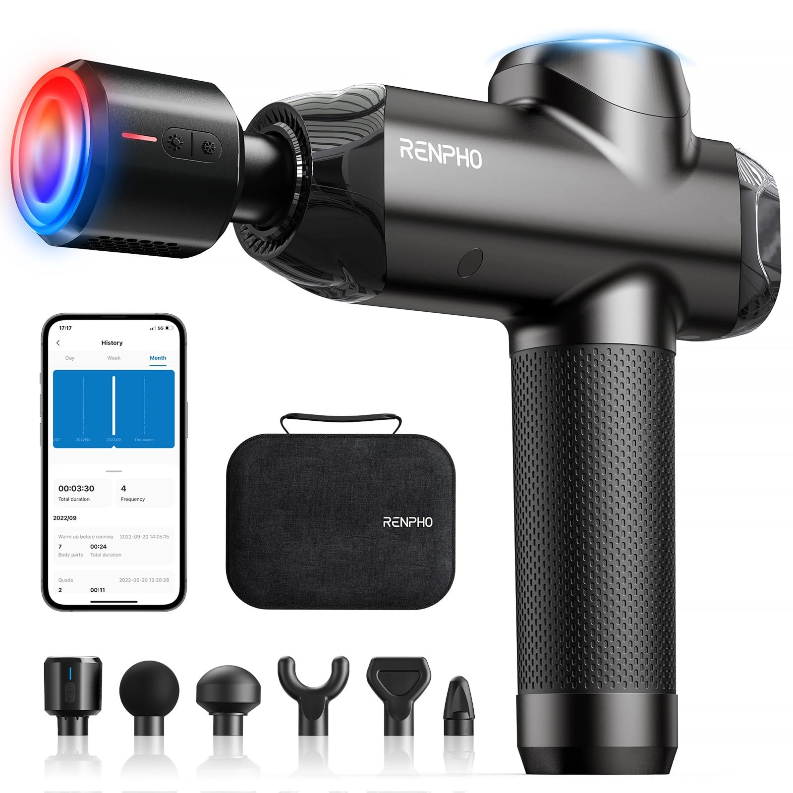 Power+ Thermacool Massage Gun - Heat and Cold