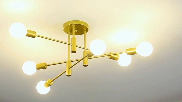 Modern Chandelier - 6-Light Pure Gold