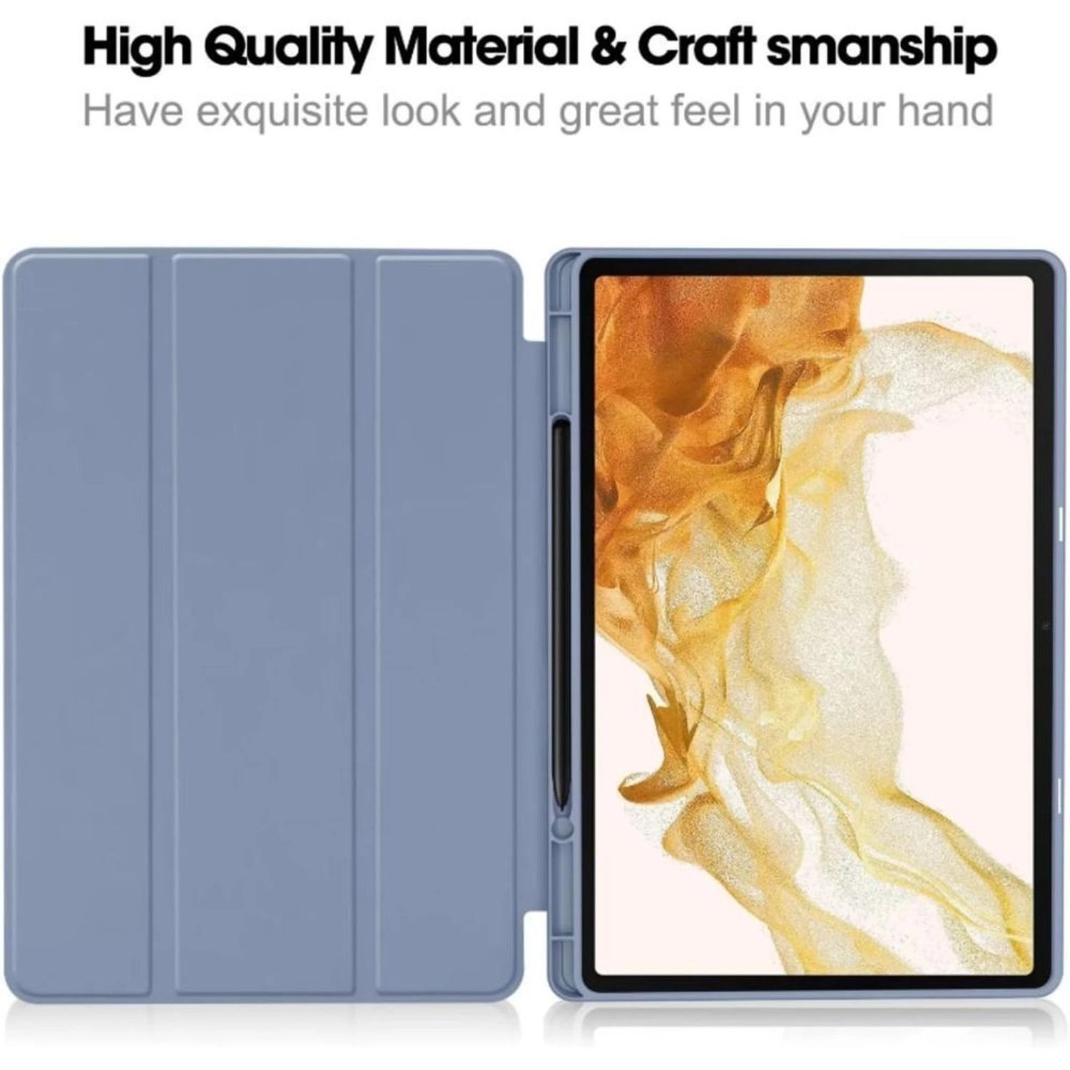 Trifold Case with Pencil Slot for Samsung Galaxy Tab S10 Ultra