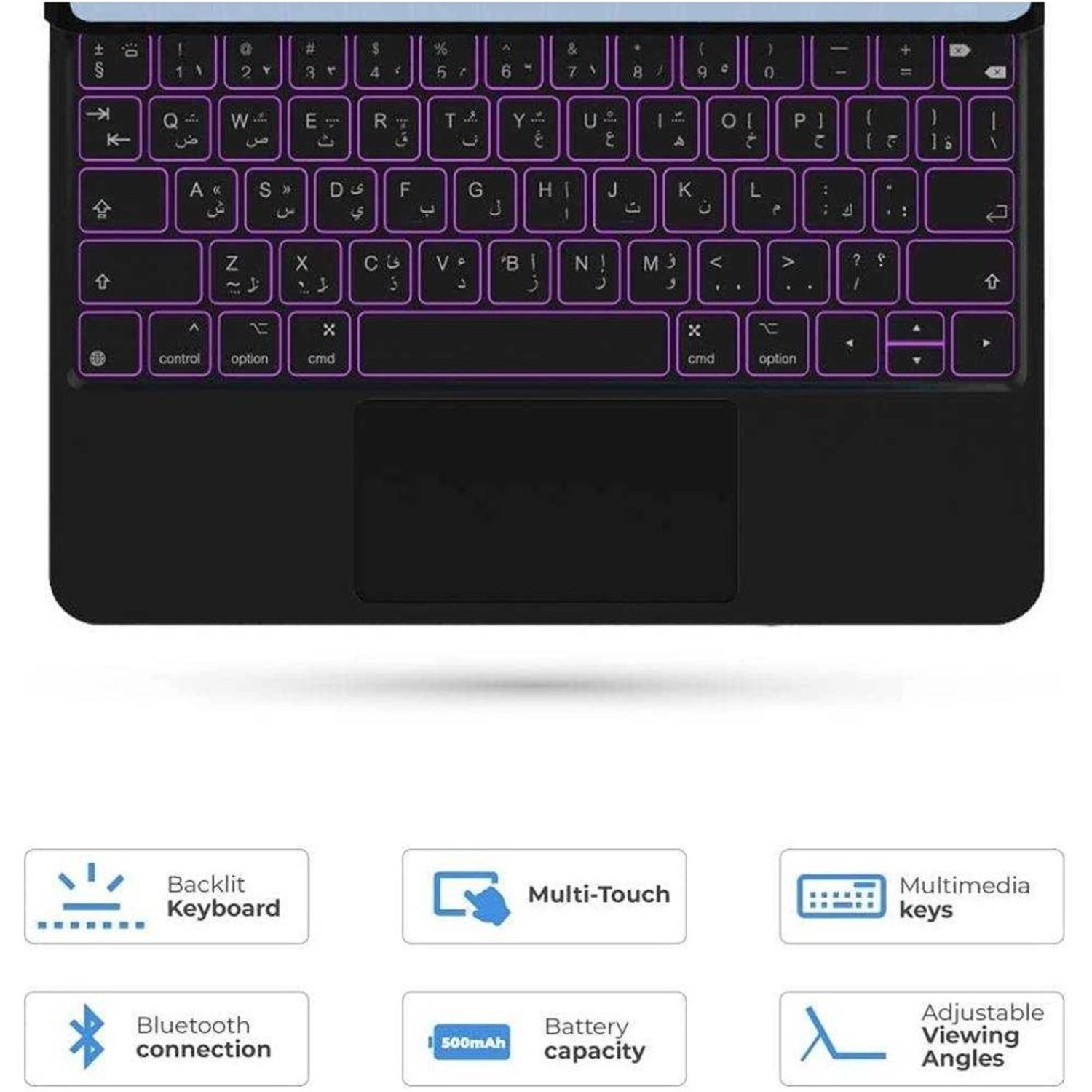 Keyboard Folio Case with Built-In Touchpad for iPad A16 11-inch / 10.9-inch