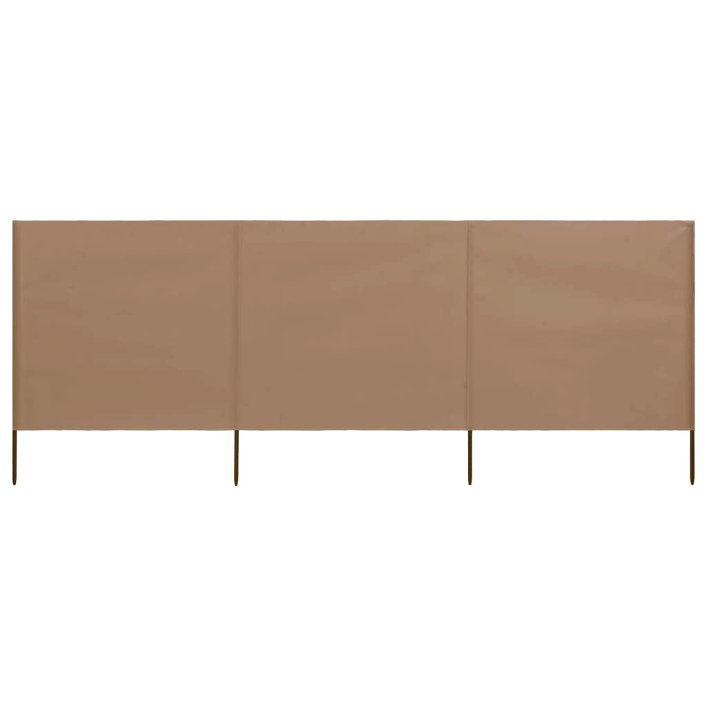 arborthrum 3-panel folding wind screen - 400x160 cm Taupe