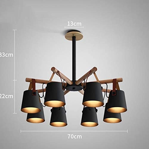 E27 Japanese Style Log Belt Chandelier - 4 head White