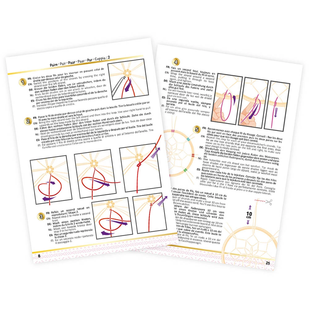 Macrame Dreamcatcher Kit - Suitable for 8 to 13+ yrs Illustrated instruction sheet