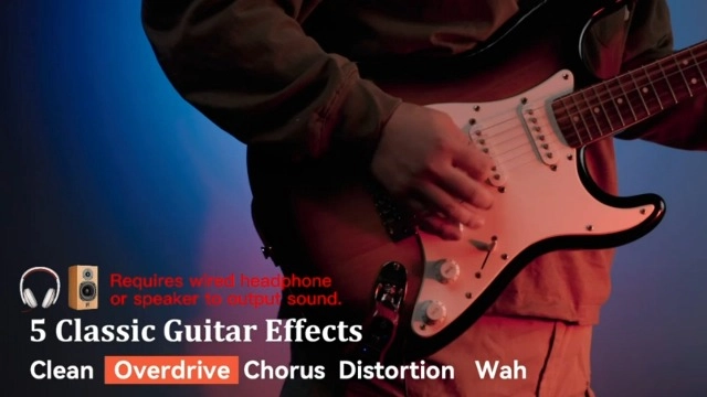 Guitar Headphone Amp - Bluetooth Rechargeable 5 Effects