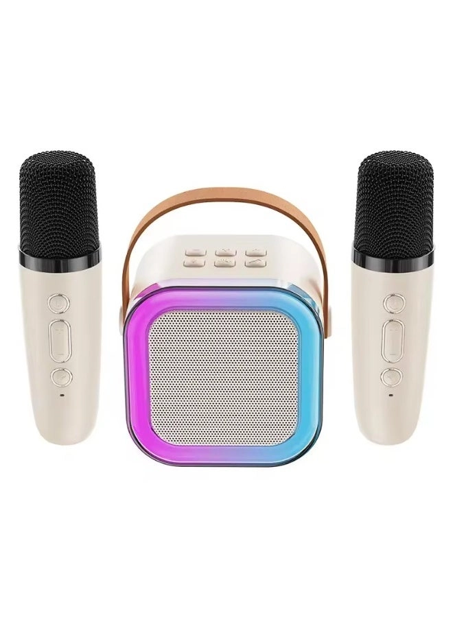 Karaoke Bluetooth Speaker - High Volume Wireless Dual Mic RGB Lights