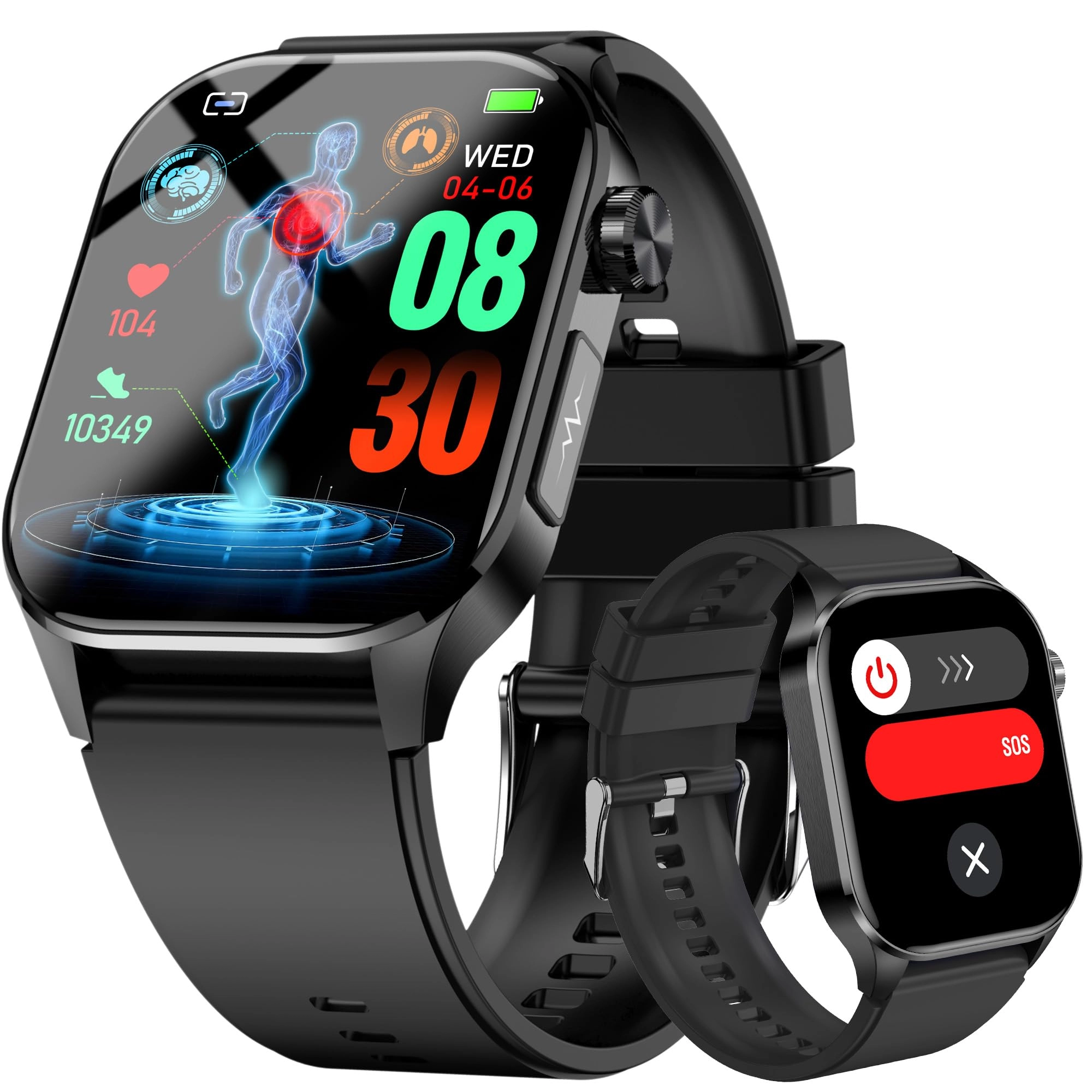 kelaer Advanced Health Smartwatch - Real-Time Monitoring Always-On Display