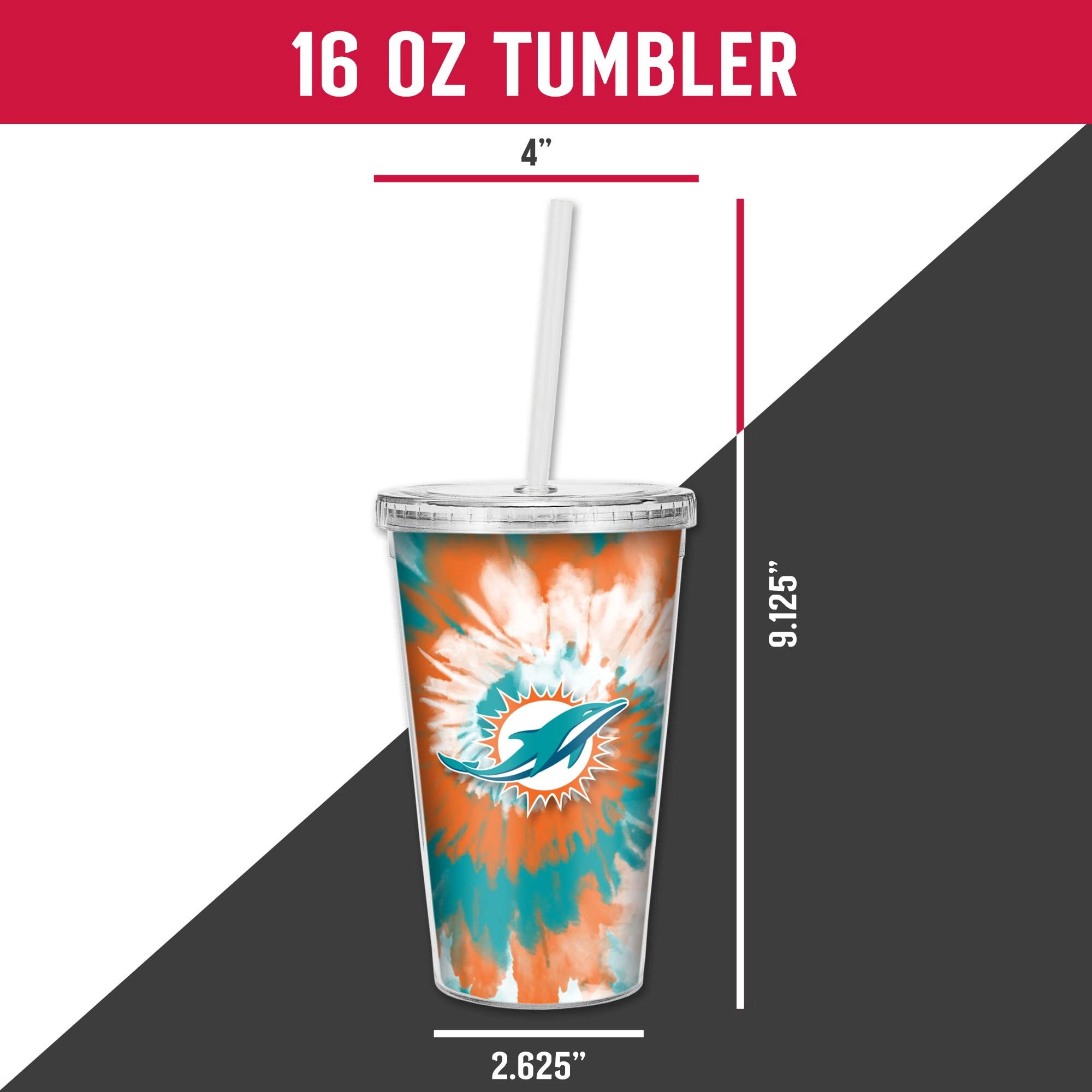 NFL Football Metallic Tie Dye Tumbler - 473ml