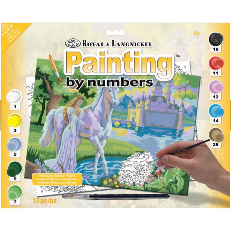Royal & Langnickel Fairy Castle - 10 Paint Pots, Brush, Board, Pattern