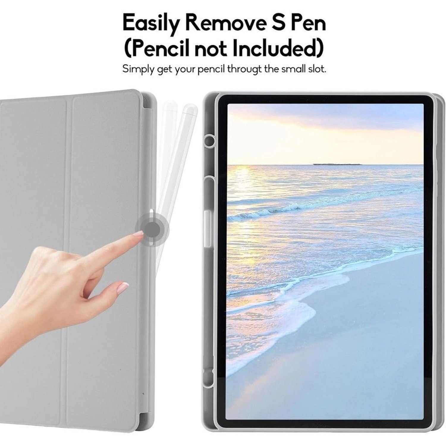 Trifold Stand Case with Pen Slot for Tab S10 Ultra