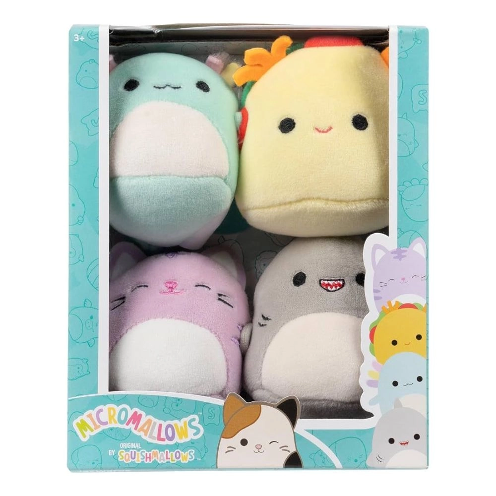 Squishmallows Micromallows Irina + Micromallows Tabitha + Micromallows Gordon + Micromallows Tex - 2.5-Inch
