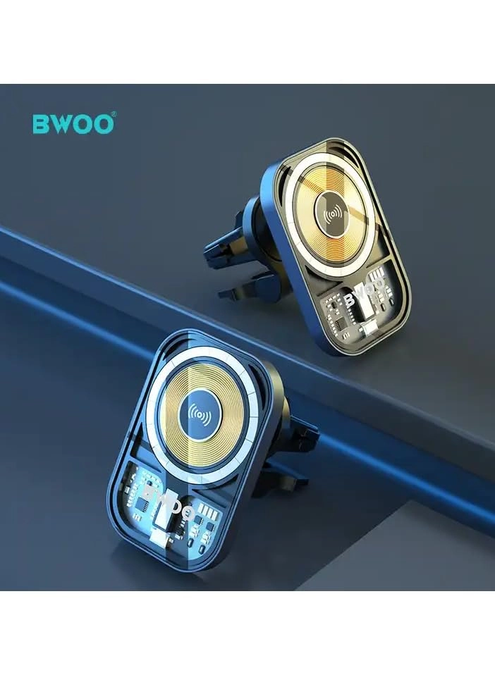 Magnetic Car Wireless Charger - 15W Transparent