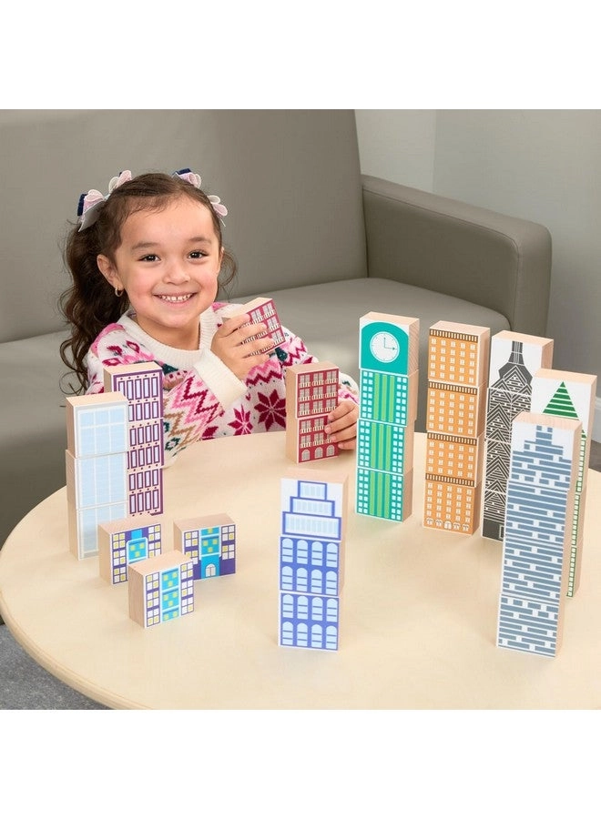 Wooden Skyscraper Block Play Set - 35 pcs