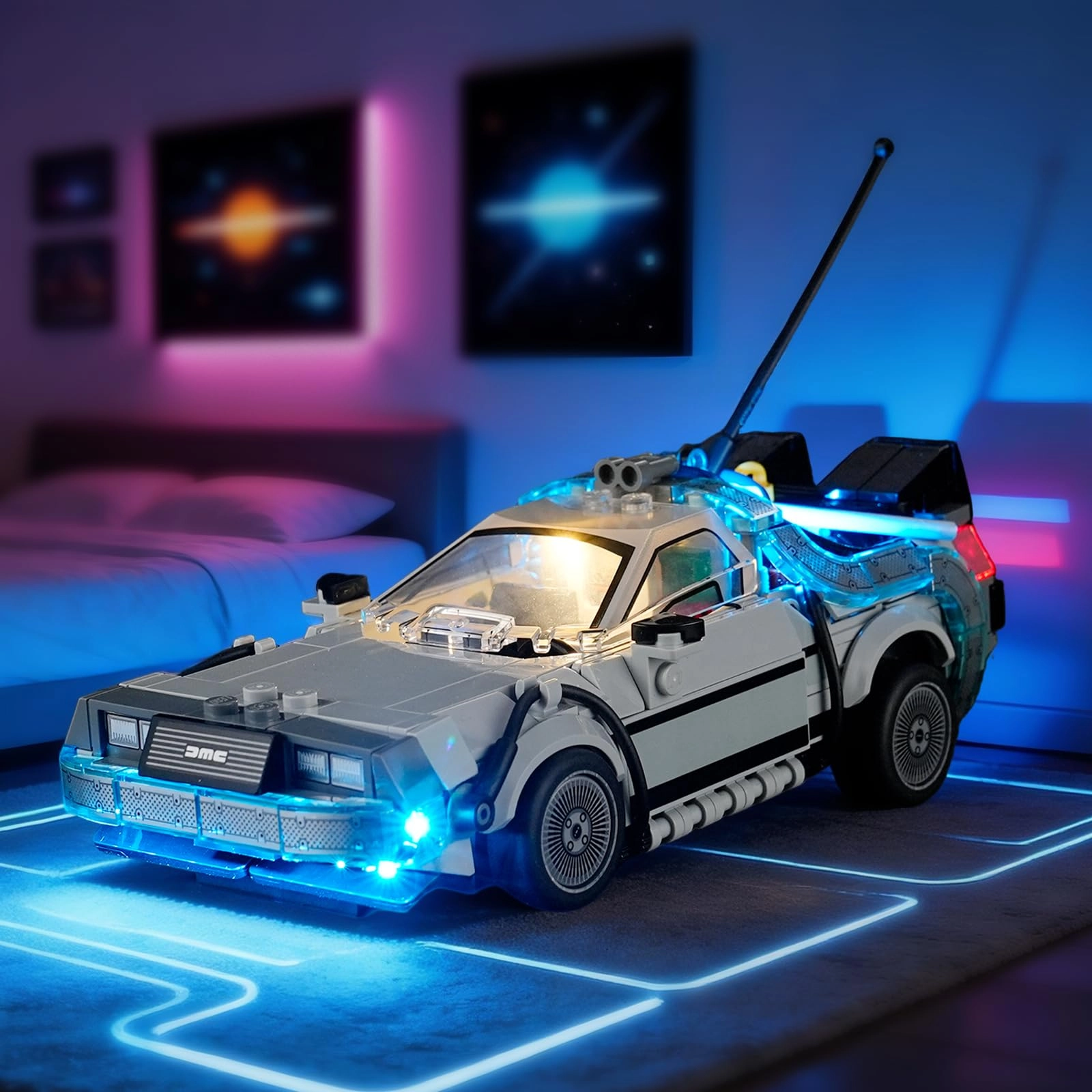 YEABRICKS LED Light for Lego-77256 - Speed Champions Back to The Future