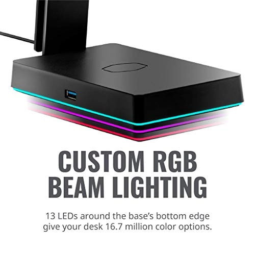 Headset Stand for Headphones - Qi Wireless Charging USB 3.0 7.1 Surround Sound