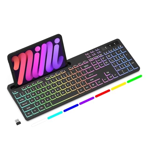 7 Color RGB Backlit Wireless Keyboard - Wired