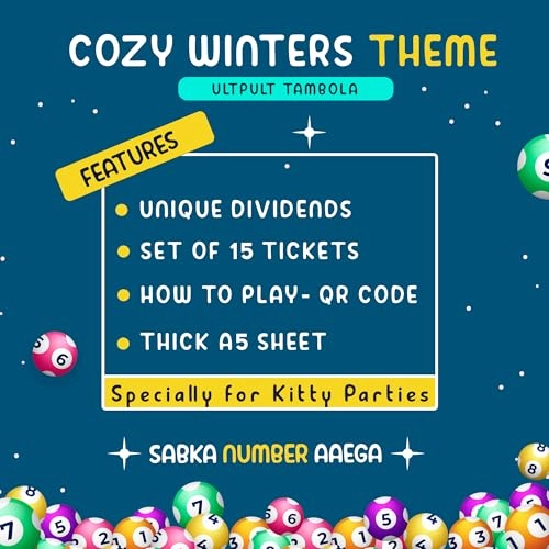 Cozy Winters Theme Tambola Tickets - Hindi Adult 15 Tickets