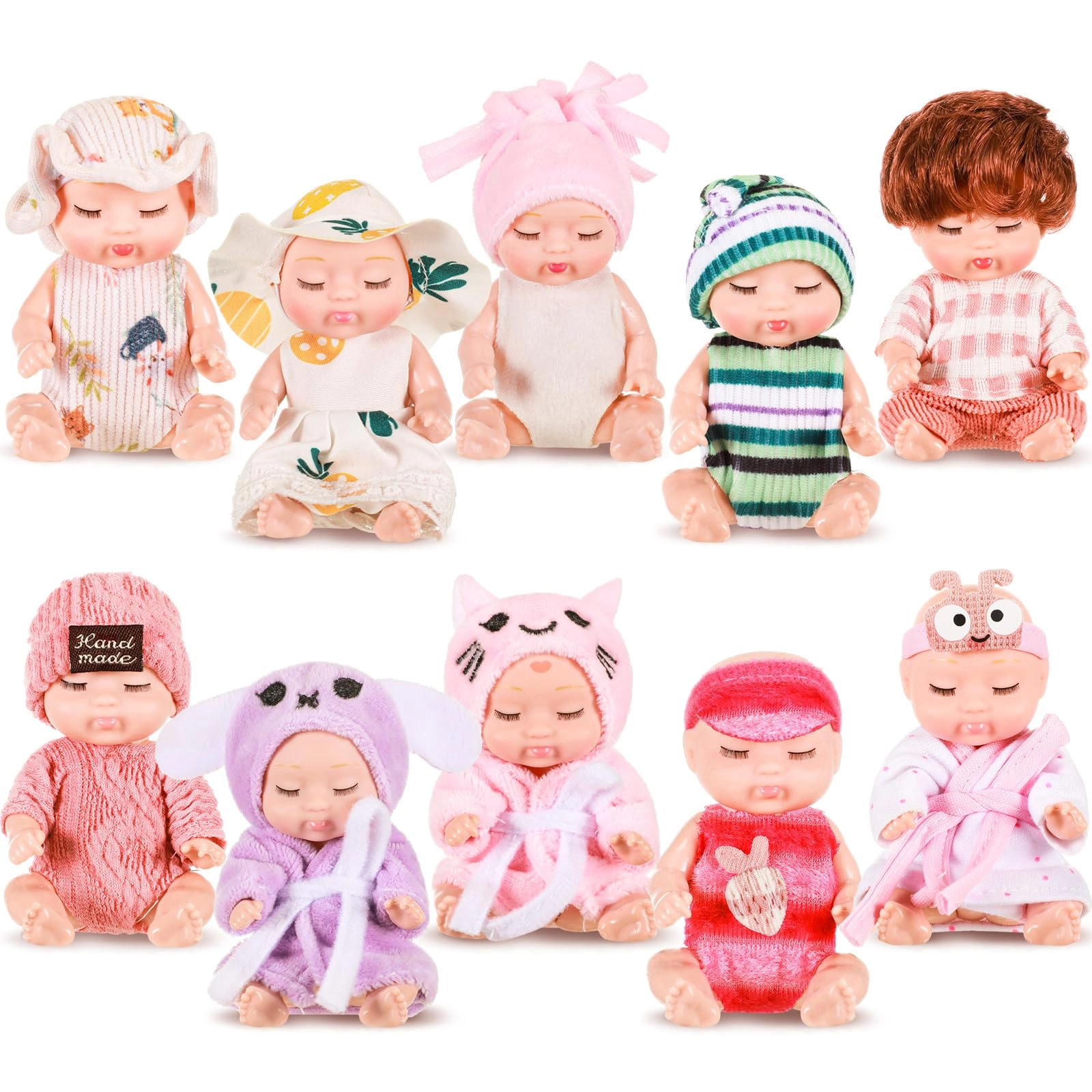 Reborn Baby Doll - 10 Pcs 4 Inch Animal Clothes Ages 3+