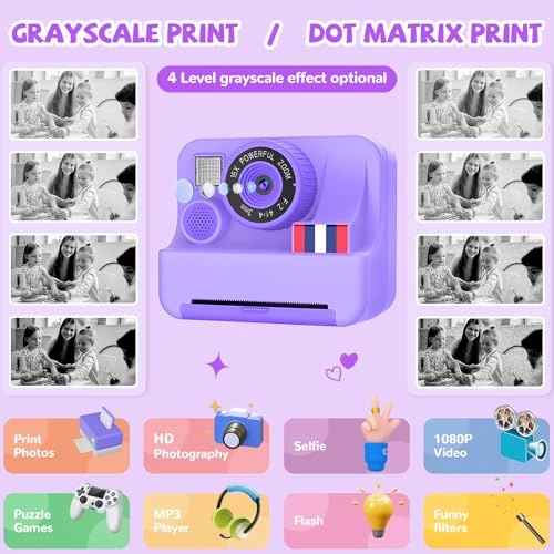 Instant Print Camera - 2.4 Inch 32GB 1080P