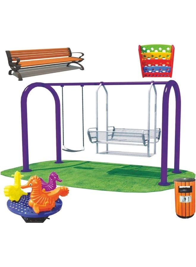 Rainbow Toys Multi Purpose Kids Outdoor Playing Equipments - 770x320x280cm 2+ Years