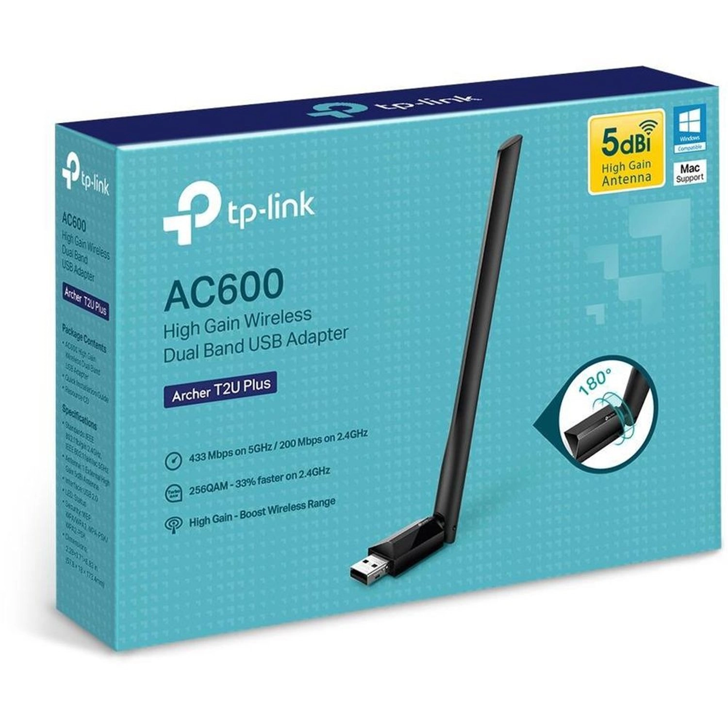 Archer T2U plus - Dual band 2.4 GHz and 5 GHz USB 2.0 Wi-Fi