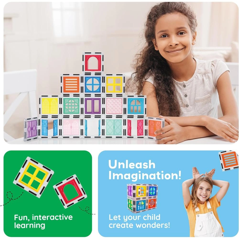 Magnetic Tiles Clip-On Window and Door - 40pcs