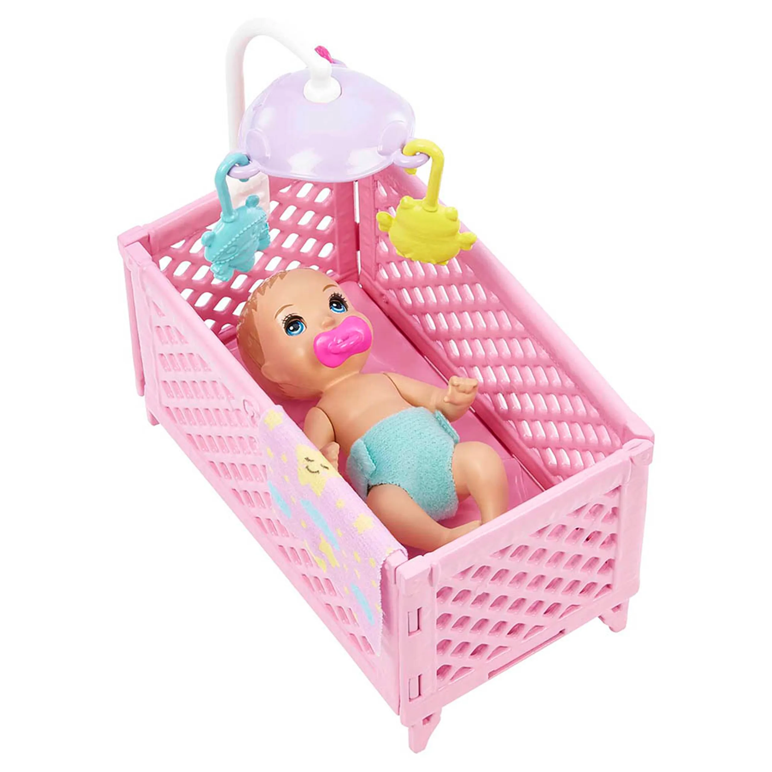 Skipper Babysitters Inc. Playset - Crib with mobile Baby doll with sleepy eyes