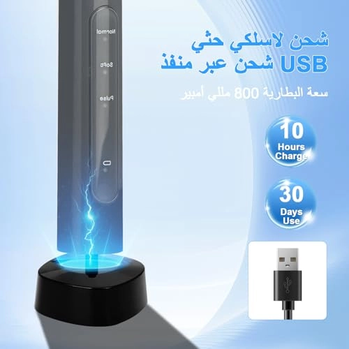 Rotating Electric Toothbrush - IPX7 Waterproof 2-Min Smart Timer Wireless Charging