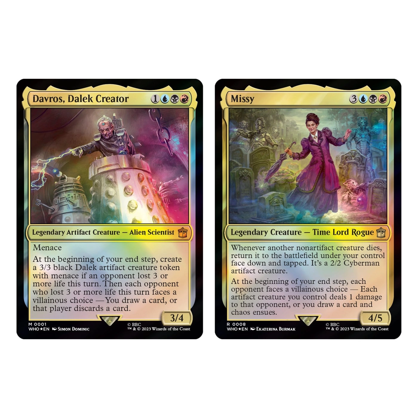 Doctor Who Commander Deck - 100-Card + Collector Booster Sample Pack - 2-Card + Accessories