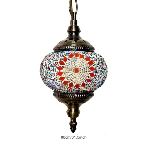 Moroccan Turkish Mosaic Pendant Ceiling Lamp - E27 13cm 80cm