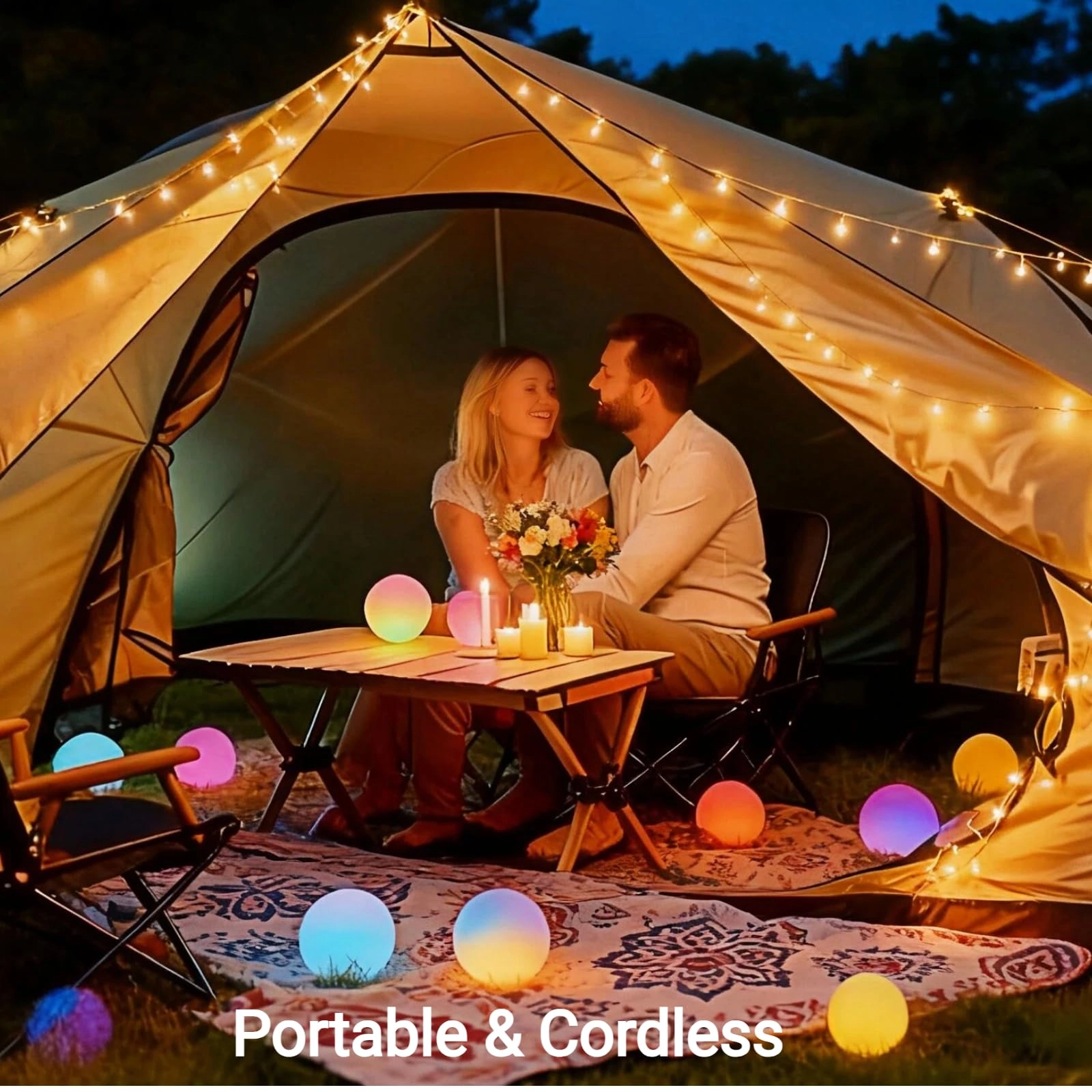 Smart Sphere Night Light - Battery Powered Multicolor