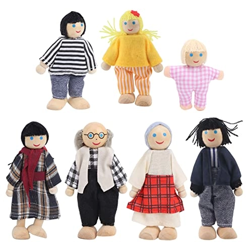 Family Puppets Set - 7 Pieces Pine