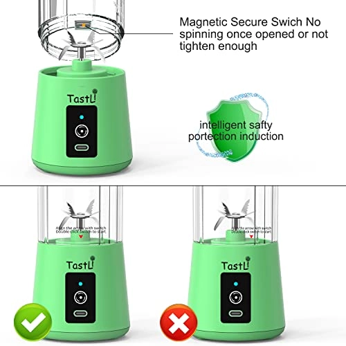 Portable Blender - Personal Juice Protein To Go Mixer Bottle USB Rechargeable Magnetic Safety