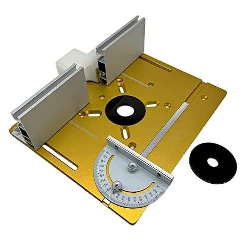 Router Table Insert Plate - 240 x 200mm Aluminum Alloy + Backer Plate + 180° Angle Gauge