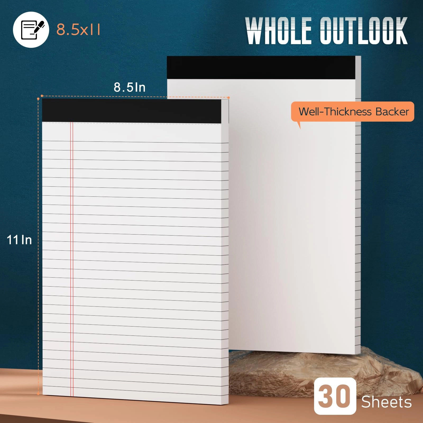 Legal Pad 8.5 x 11 Softcover - Lined 30 Sheets