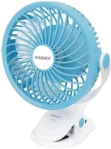 ZOOMEE STORE Battery Operated Clip on Stroller Fan - Portable Rechargeable Blue