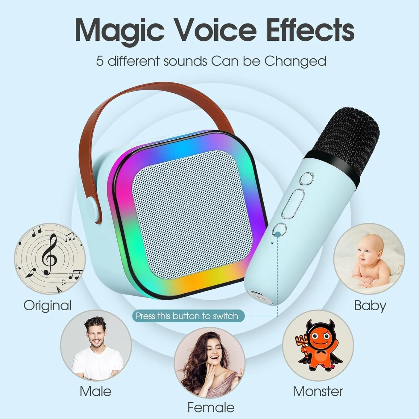 Portable Bluetooth Karaoke Speaker - Dual 40 W