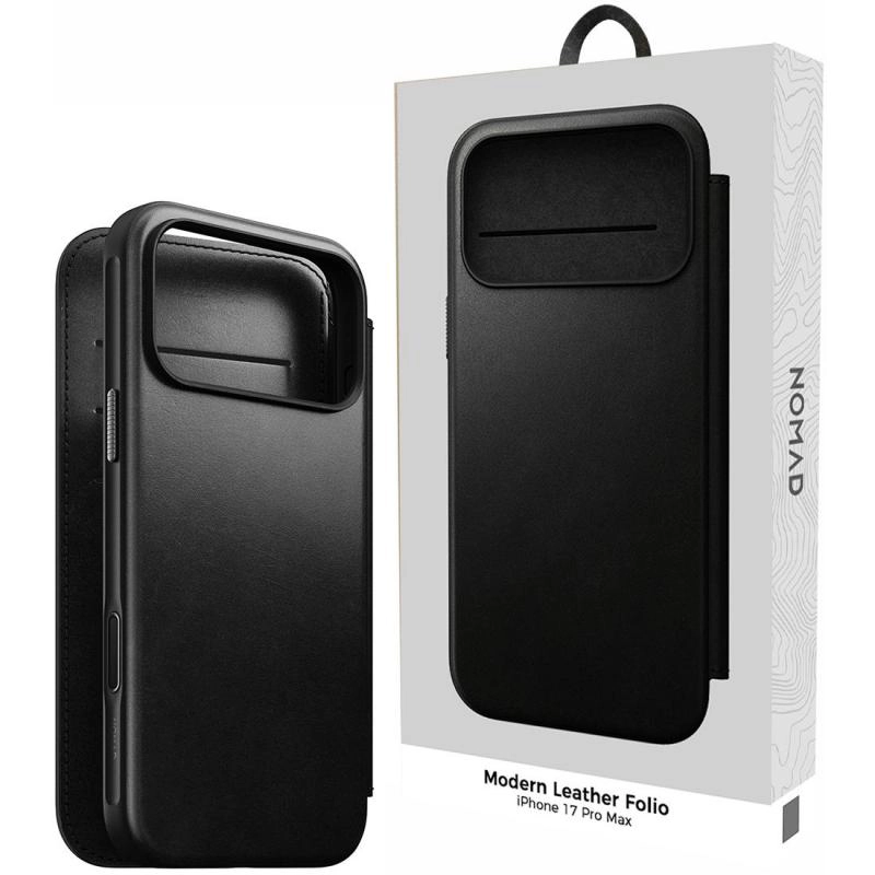 Modern Leather Folio Flip Cover with MagSafe for iPhone 17 Pro Max