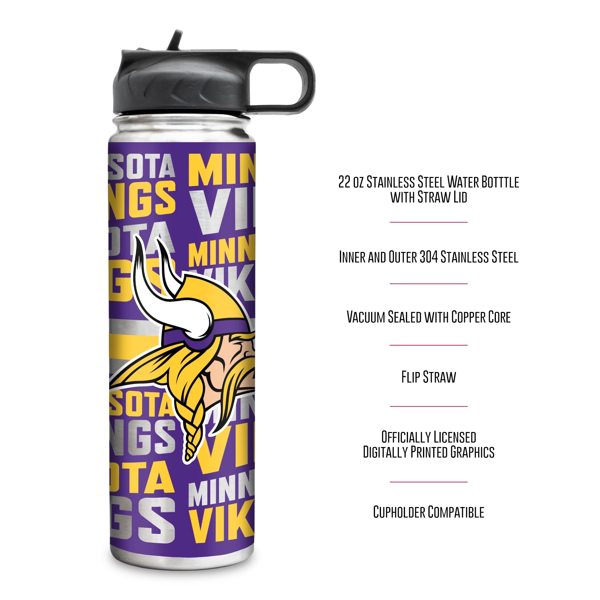 Stainless Steel NFL Football Tumbler - 650ml