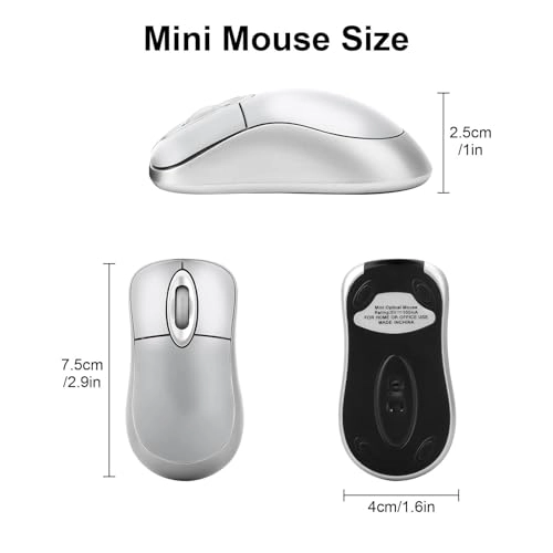 Mini Retractable Cable Mouse - USB Wired Pack