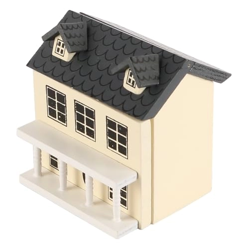 Miniature Wooden House - beige 7 x 6.5 x 6.1 cm