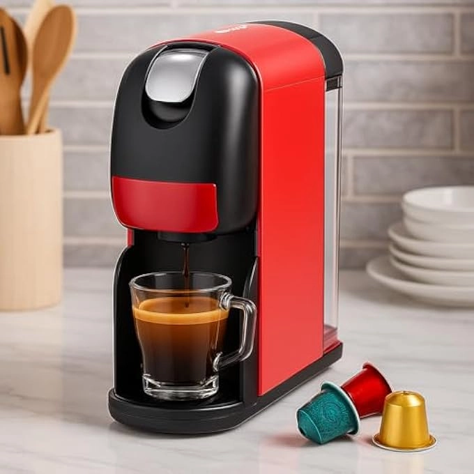 Single Cup Coffee Maker - Personal Single Serve Quick Brew One Touch