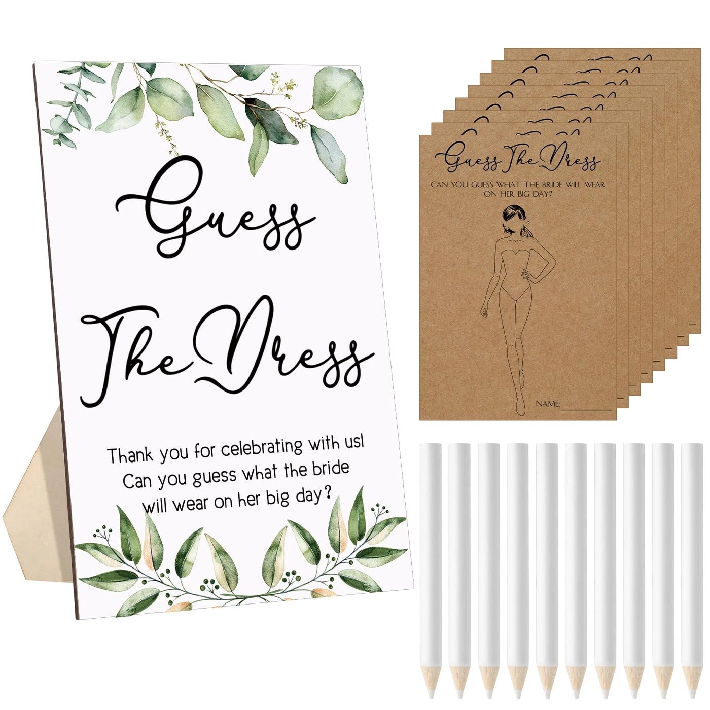 Guess The Dress Bridal Shower Game - 50 pieces