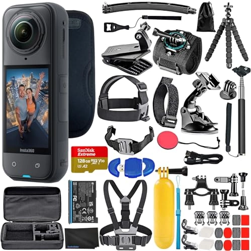 X5 - 8K 360 + 50-in-1 Accessory Kit + MicroSDXC Card - 128GB
