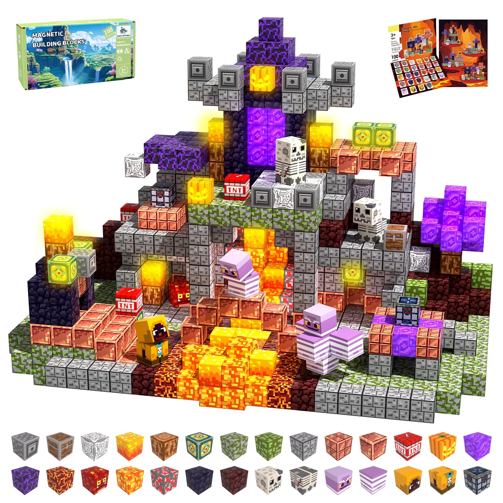 Magnetic Blocks - 100 pcs