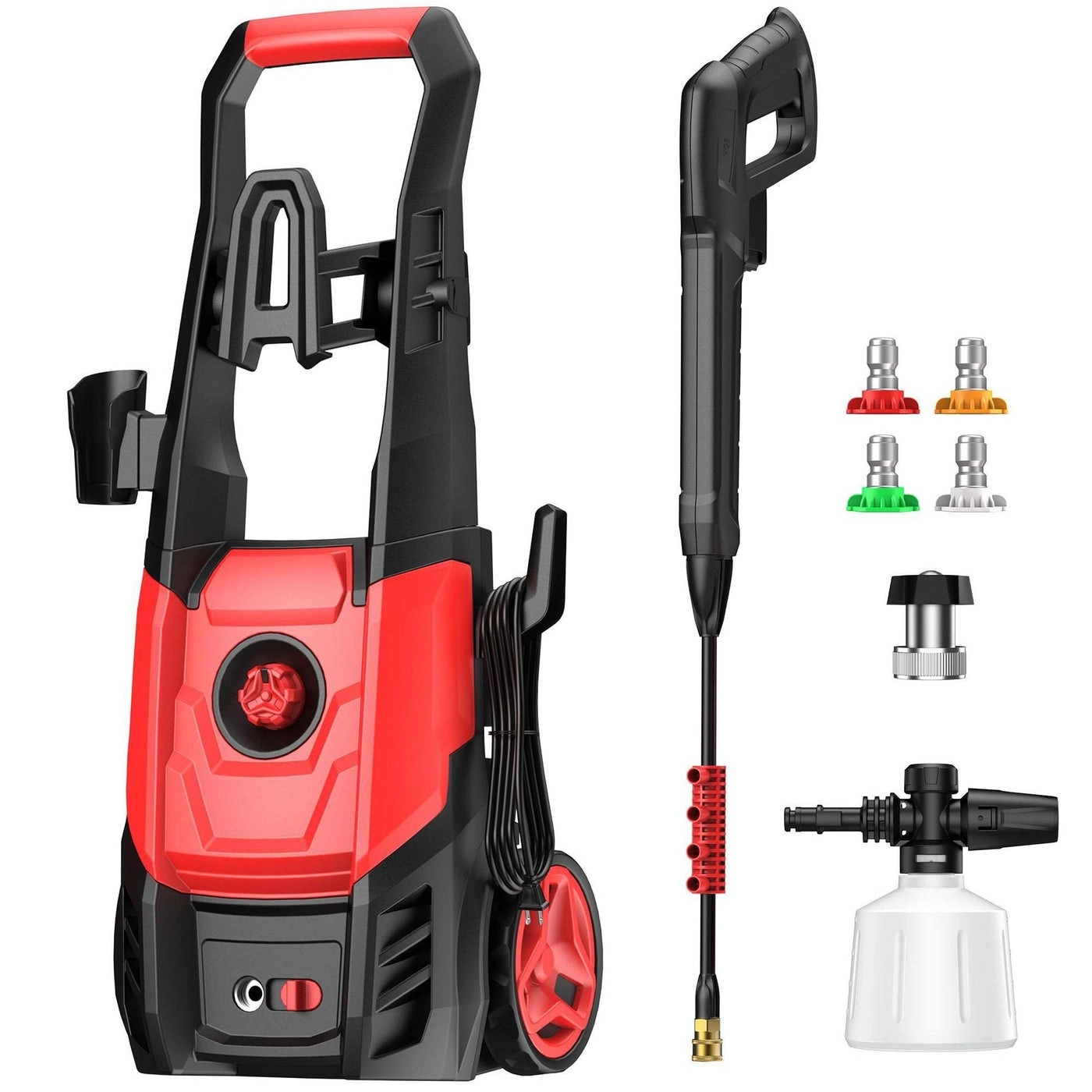 Locksworth Electric Pressure Washer - Foam Cannon 4 Quick Connect Nozzles