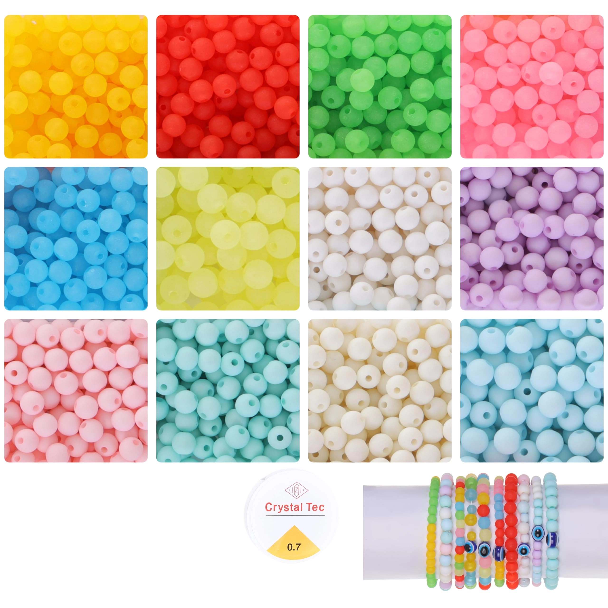 Bracelet Making Kit - 12 Types 10m Elastic Thread