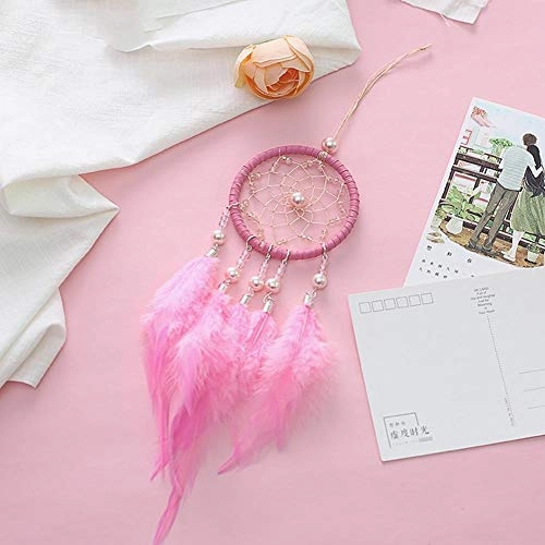 Dreamcatcher - woolen yarn, iron hoops, wood beads, feathers