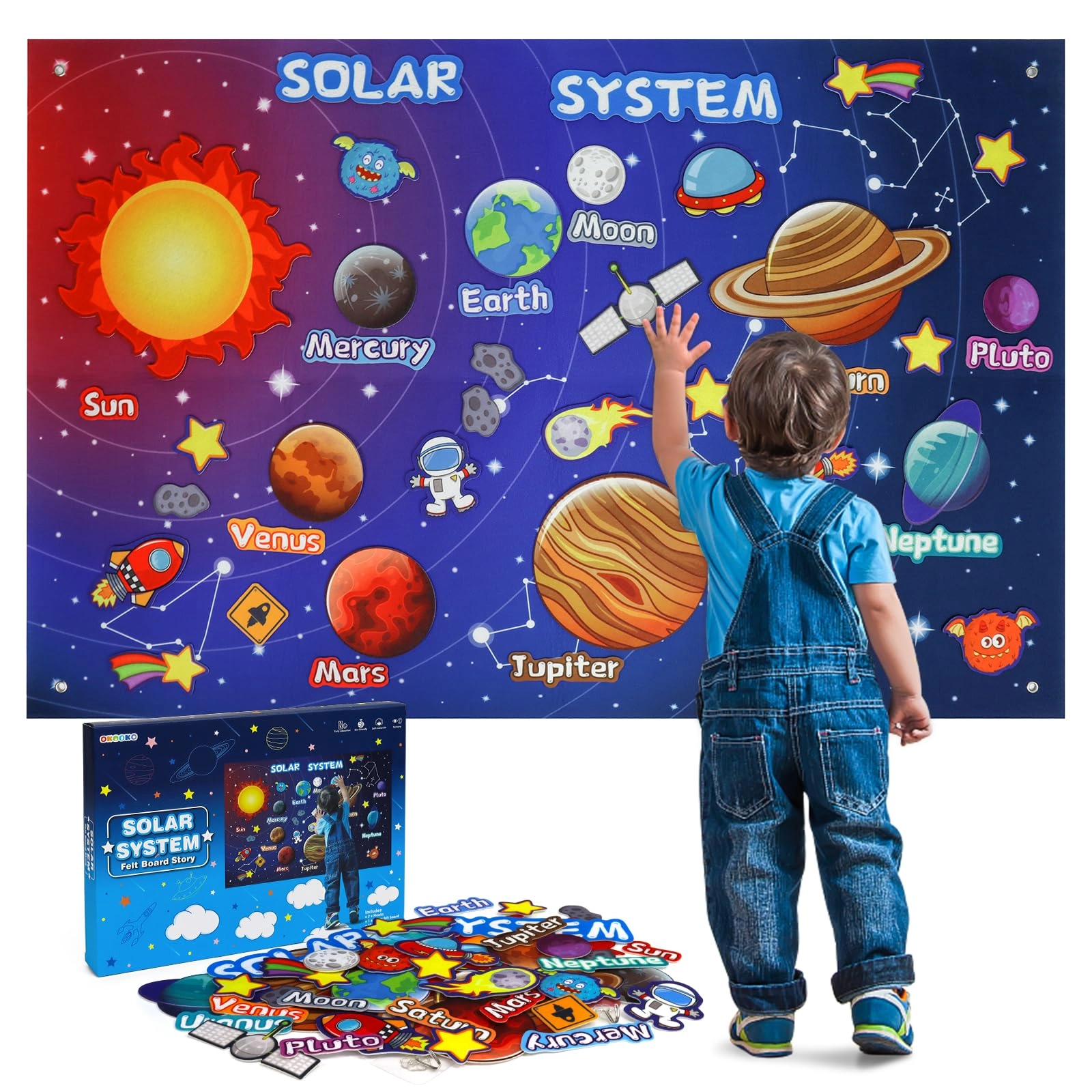 OKOOKO Solar System Felt Story Board Set - 41 pieces